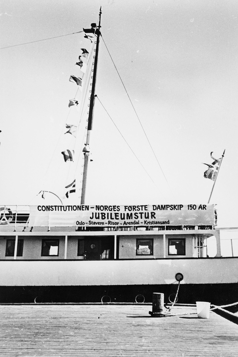 transport, båt, dampskip, Constitutionen, 150 år, jubileumstur, ruten Oslo-Stavern-Risør-Arendal-Kristiansand