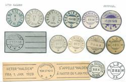 Stempelkatalog. 1750 Halden. Halden kommune. Østfold fylke.