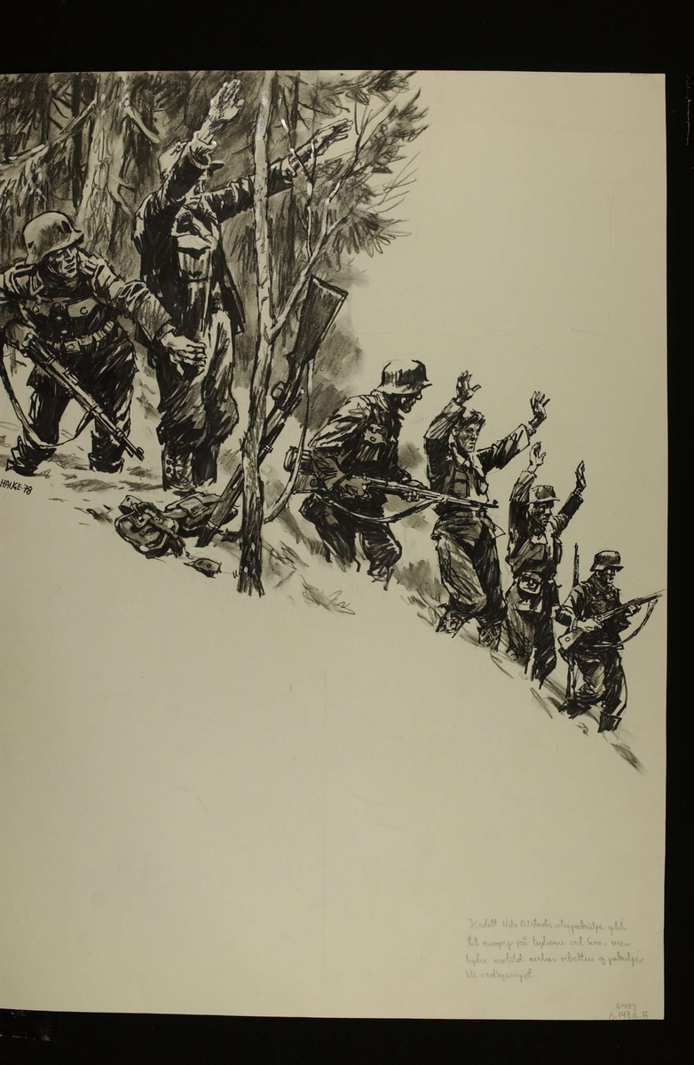 Norske soldater tas til fange av tyskerne.