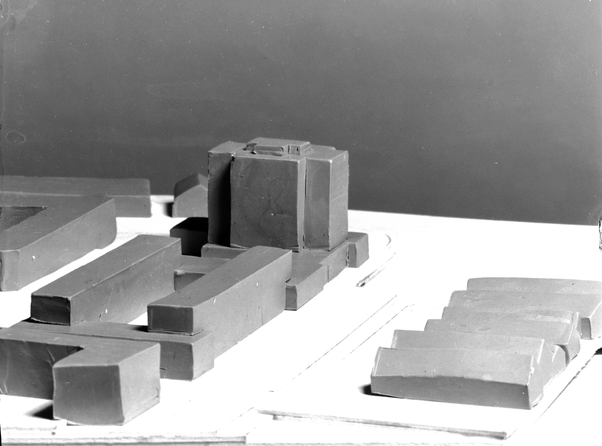 Arkitekturmodell av Nordenfjeldske Dampskipsselskabs bygg i Kjøpmannsgata