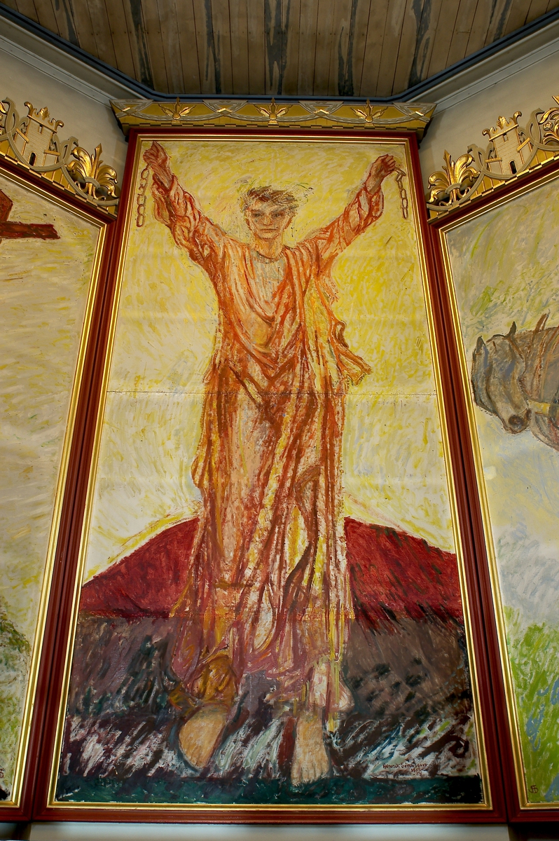 Hamar domkirke, altertavle, malt av Henrik Sørensen 1954. 