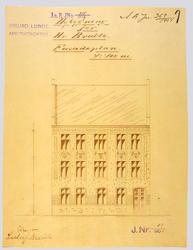 Nybygning for Hr. Braute Facadeplan [Arbeidstegning]