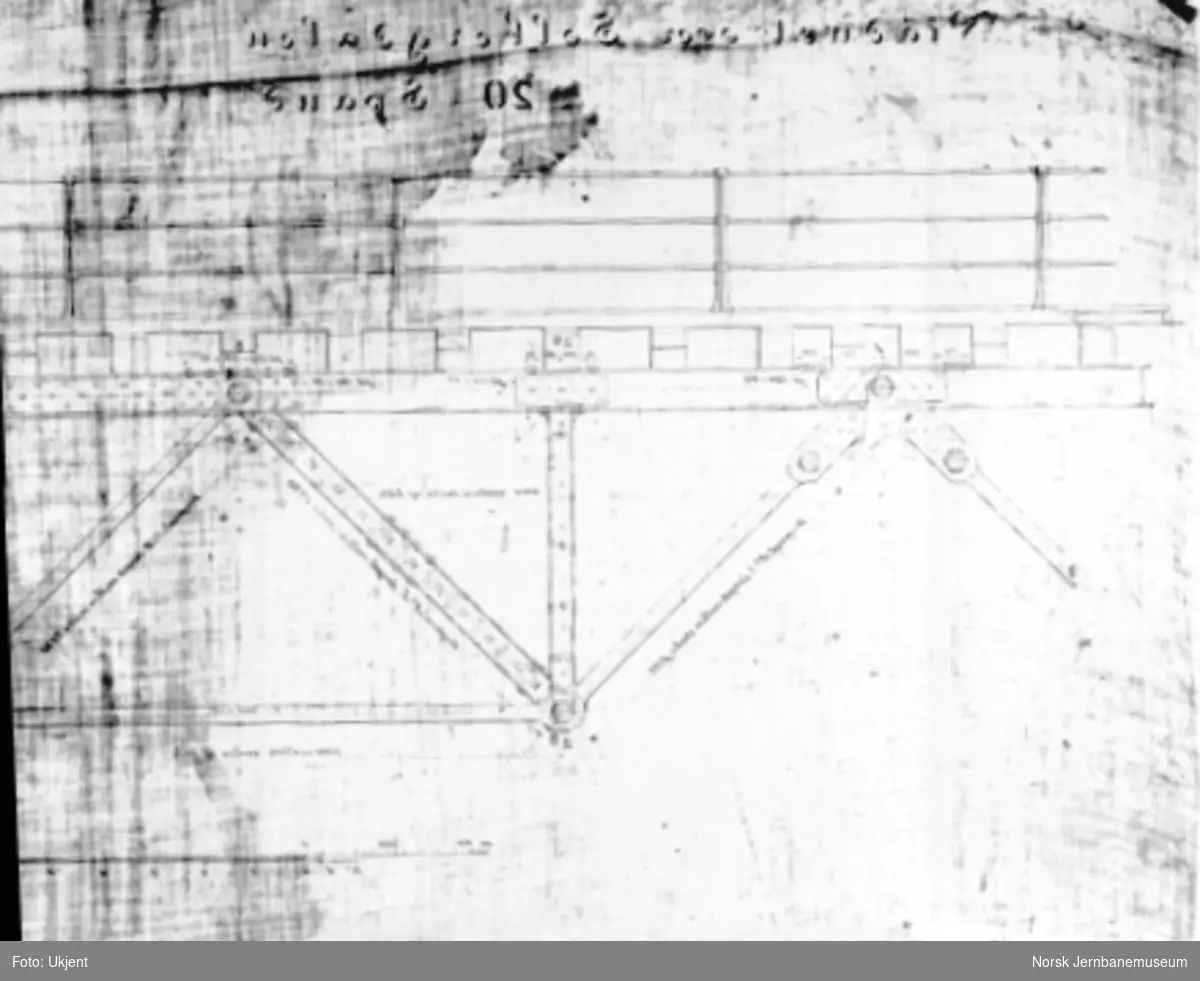 Tegning av Solberg viadukt, detaljer