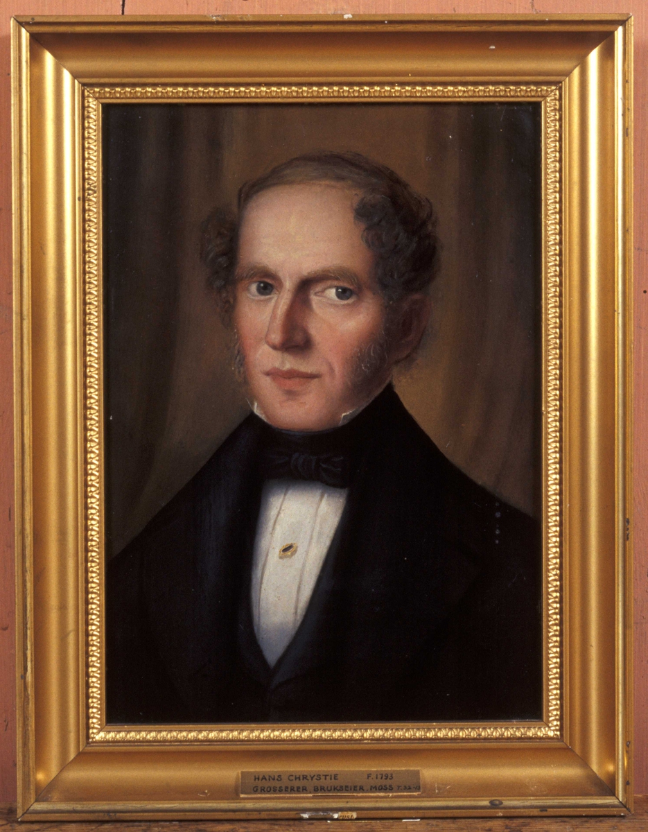 Brystportrett av Hans Chrystie d. y. (1793-1877), norsk bruks- og godseier, politiker og forretningsmann.