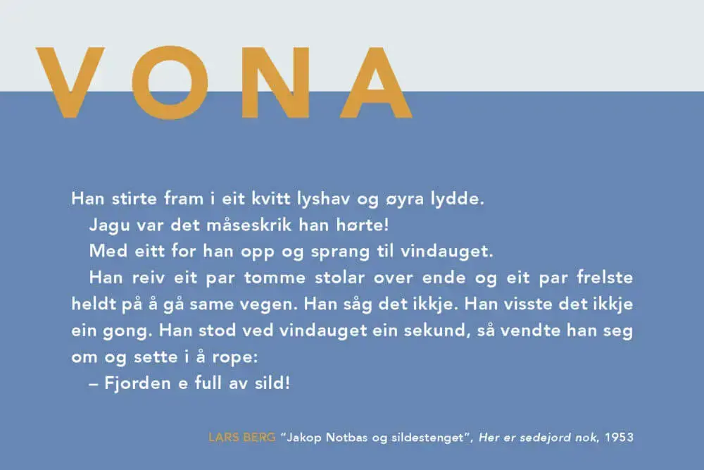Plansje med teksten VONA