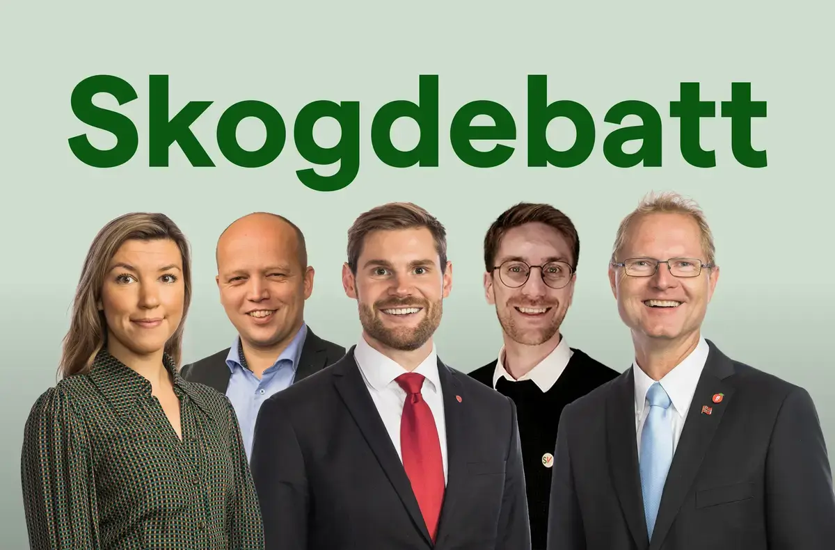 Portretter av politikere - skogdebatt på skogbrukstunet 